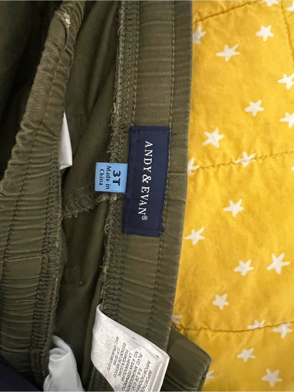 Andy & Evan Olive Green Toddler Pants - 3T